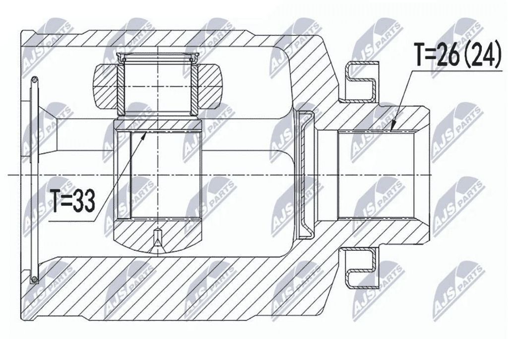 NTY Gelenksatz Antriebswelle Vorne Rechts für HYUNDAI TUCSON (JM) NPW-HY-530