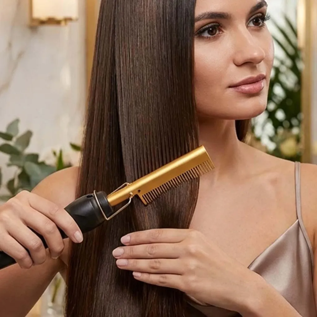 Spazzola Lisciante Avizar Nera Elettrica: Capelli Lisci in 5 Minuti - 3