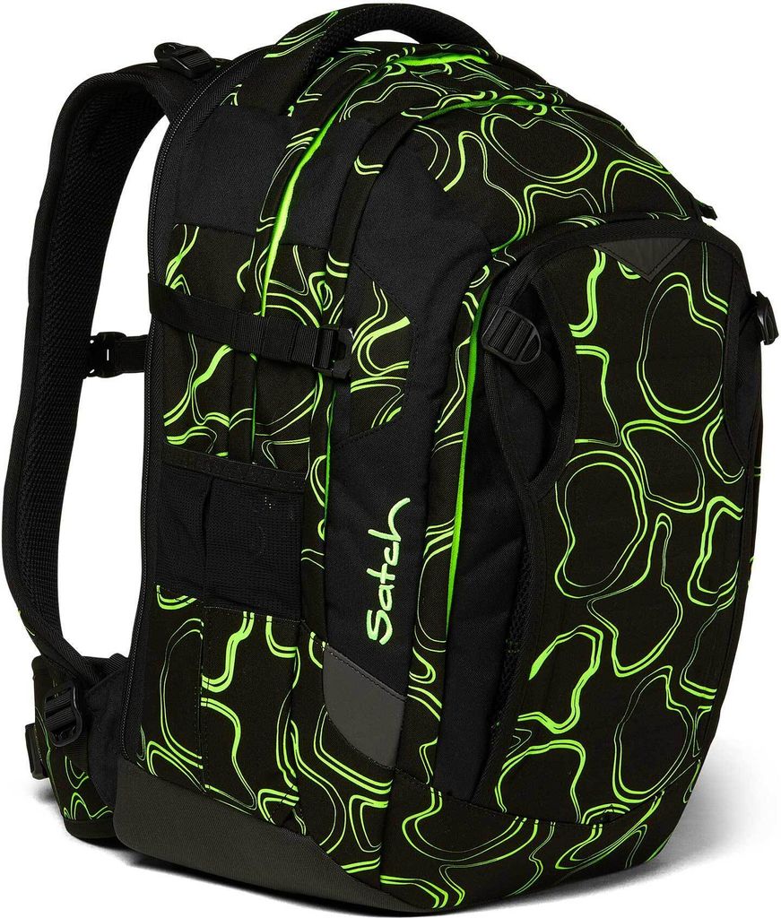 satch Schulrucksack Match Green Sup schwarz neongrün Produktbild 2