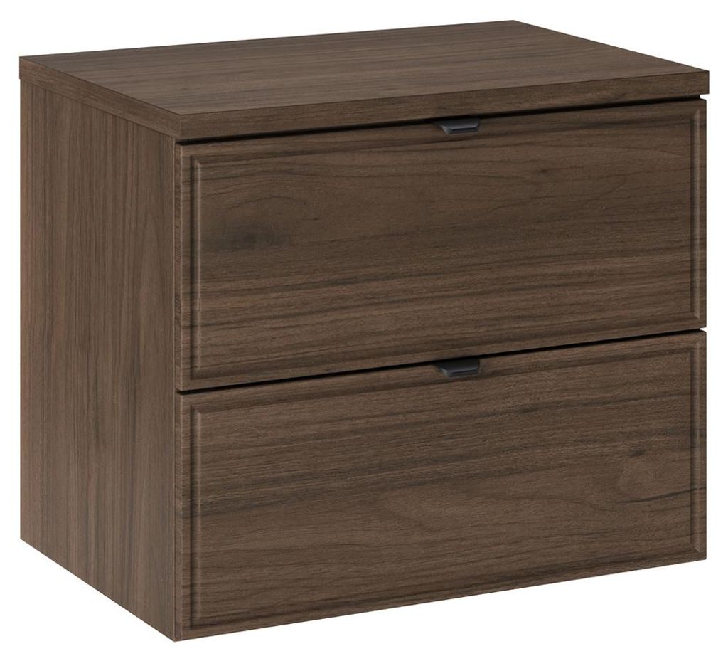 Badezimmer Waschbeckenschrank mit 60 cm Breite in Walnuss, Produktbild 
