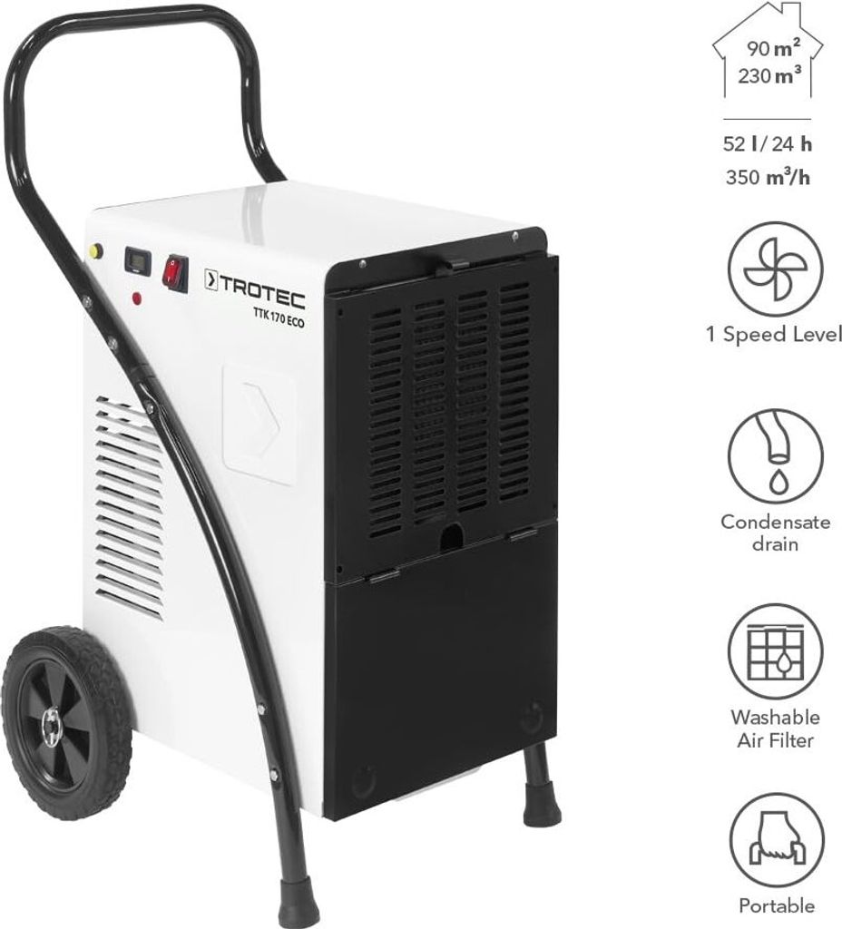 TROTEC Luftentfeuchter TTK 170 ECO (max. 52l/Tag), geeignet Produktbild 2