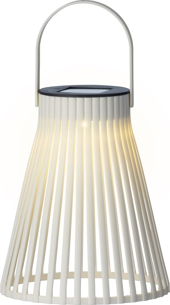 Solar Gartenleuchte LED Laterne 14x18cm Kunststoff Weiß / Warmweiß