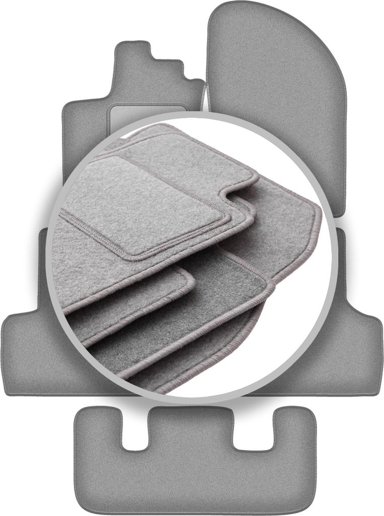 Autoteppiche aschgrau für: Dacia Lodgy 7-Sitzer (2012-)