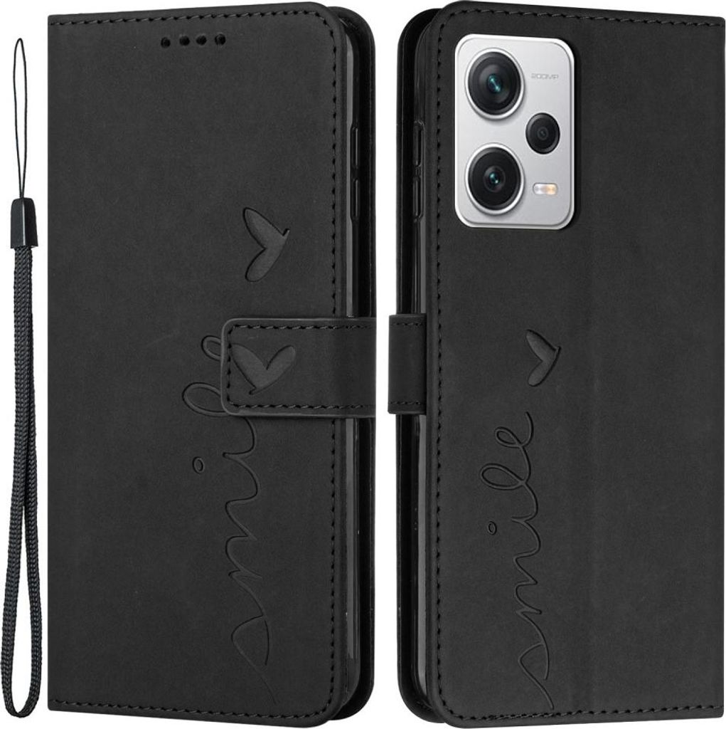 Xiaomi Redmi Note 12 Pro 5G / Poco X5 Pro Hülle - Coverup Smile Klapphülle - Schwarz