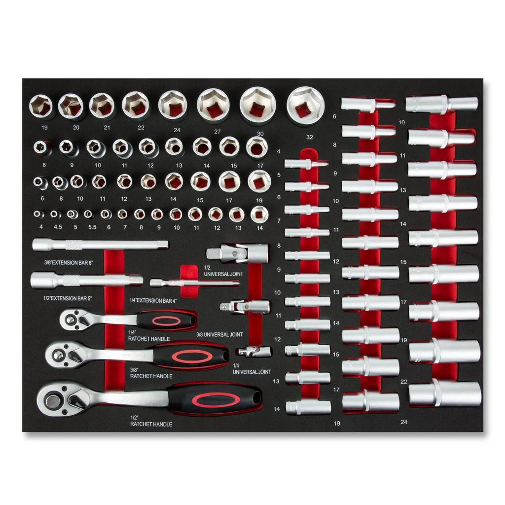 Fini les outils perdus avec l'insert mousse étiqueté de 134 pièces