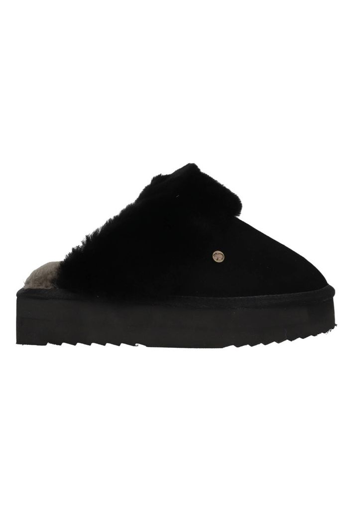 Warmbat Flurry Plateau Pantoffels Open - Zwart - Maat 43