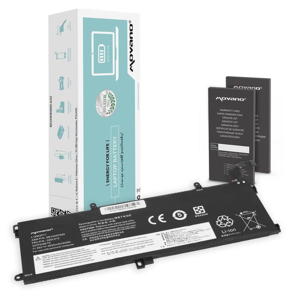 Accu voor Lenovo ThinkPad T590, P15s Gen 2, T15, Gen 2, Productafbeelding 