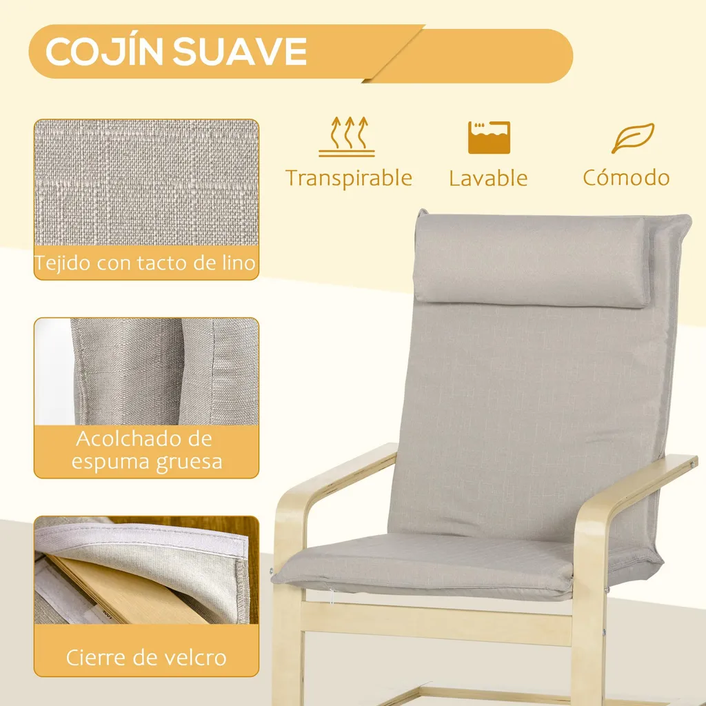 Fauteuil ergonomique gris structure bois contre le mal de dos S5 - 5