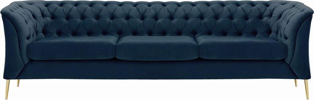 Dreisitzer-Sofa Chesterfield Modern aus medizinischem Schaumstoff-Velluto 11-gold metallisch