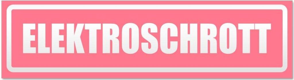 Kiwistar - Autoaufkleber - Hellrosa - 30 x 8 cm - Elktroschrott invertiert - Hinweis Aufkleber Sticker für Auto, Kfz, Fahrrad, PKW, LKW