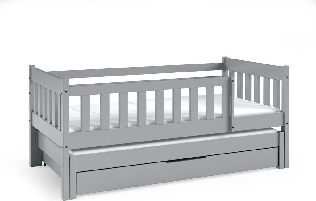 FURNLUX Kinder Einzelbett Nela Grau 80x160cm / Hauptfarbe: Produktbild 