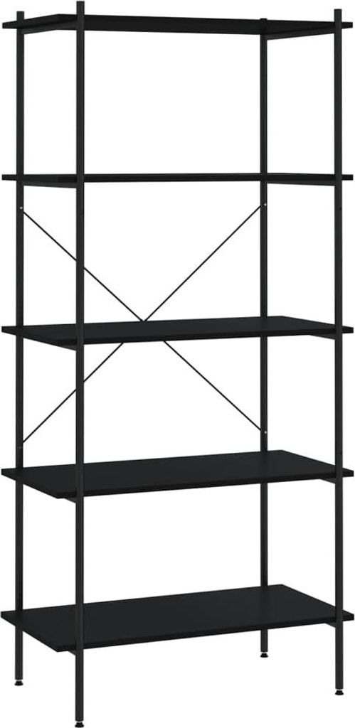 vidaXL Regál s 5 policami čierny 80x40x163 cm Obrázok produktu 