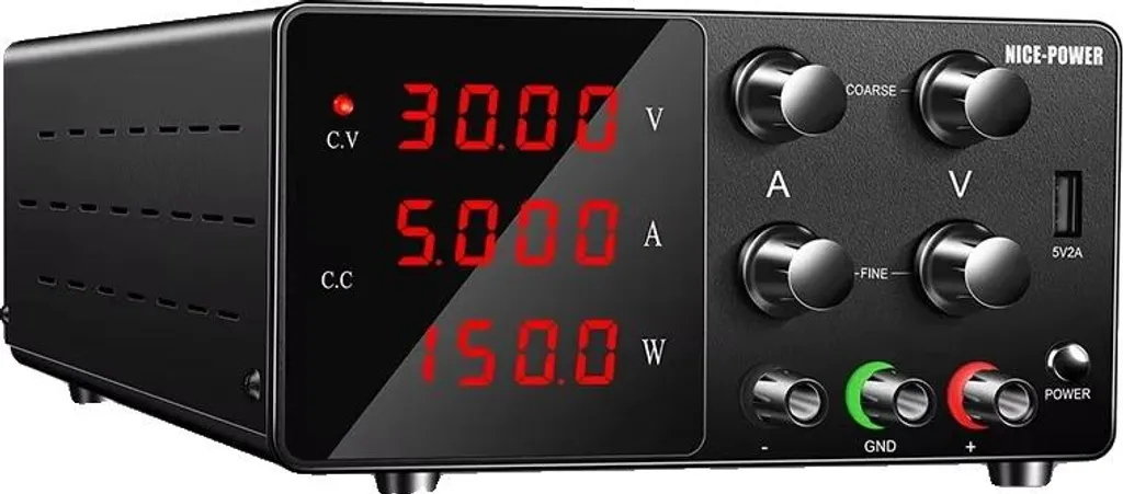 Alimentatore DC, tensione regolabile, funzioni di protezione multiple, 30V 5A 150W nero, 220V-a - 1