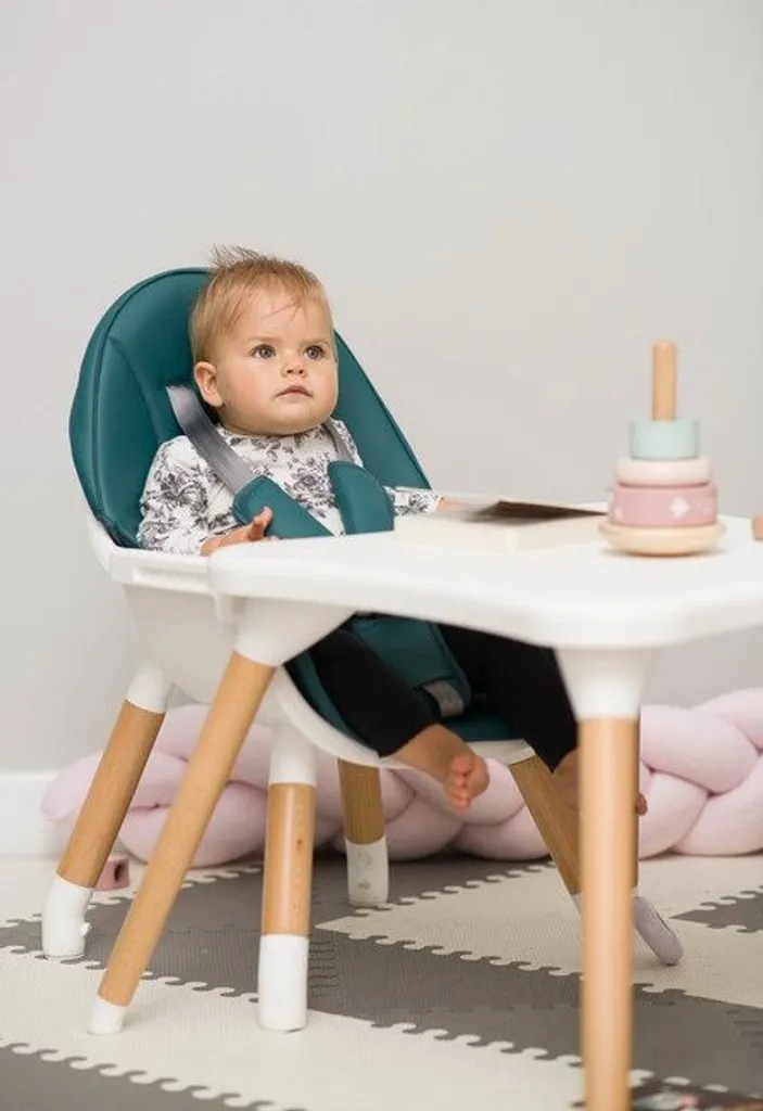 Seggiolone Design Scandinavo Caretero Tuva Verde Scuro 2in1 - 21