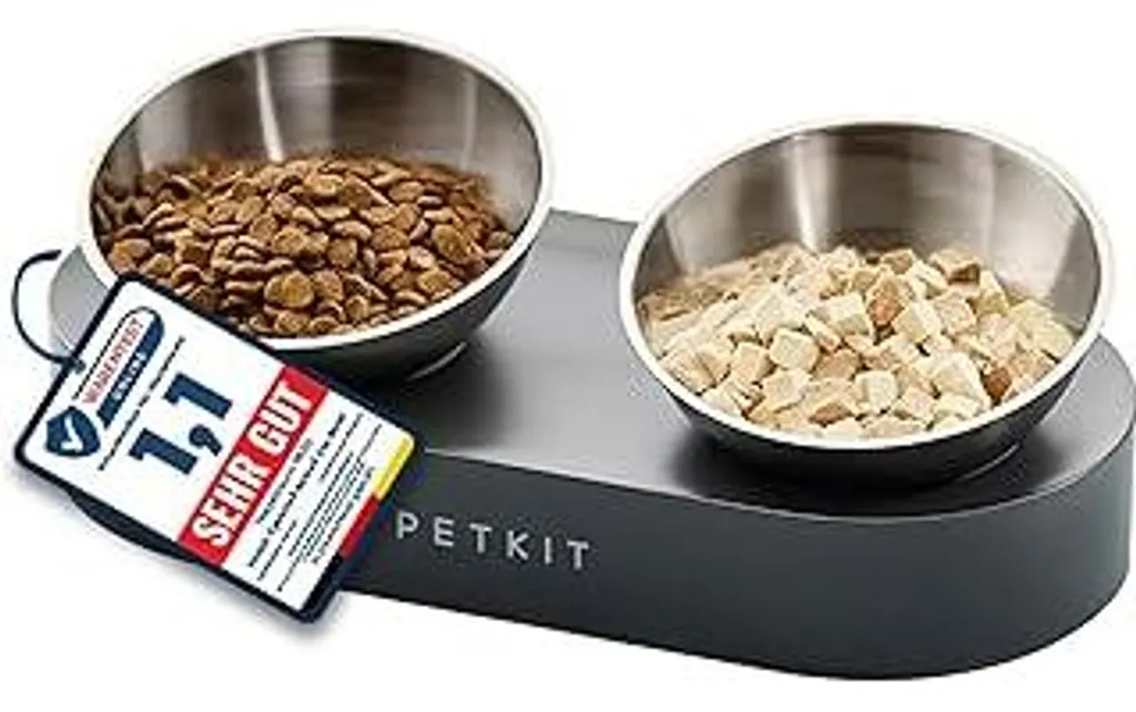 PETKIT CYBERTAIL Ciotola Rialzata Gatti Acciaio Inox | Ergonomica e Anti-Spill