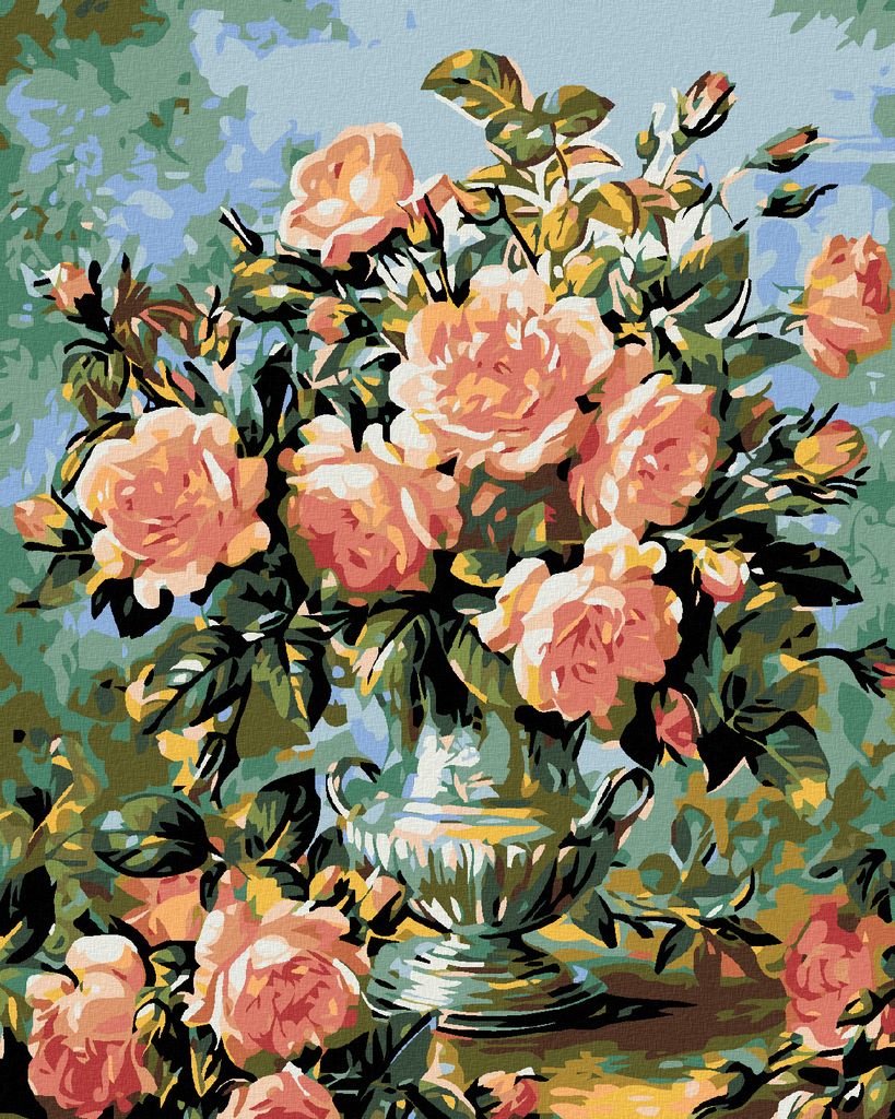 Diamondi - Diamond painting - WUNDERSCHÖNE ROSA ROSEN, 40X50 cm, ohne Keilrahmen