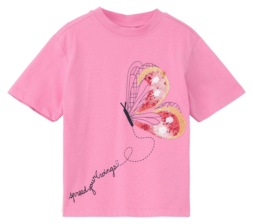 s.Oliver Kinder Kurzarm-T-Shirt mit Wendepailletten in verschiedenen Größen