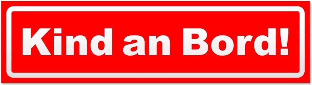 Kind an Bord! Invertiert Magnetschild Schild magnetisch - 30cm Rot - Magnetfolie für Auto PKW Kfz