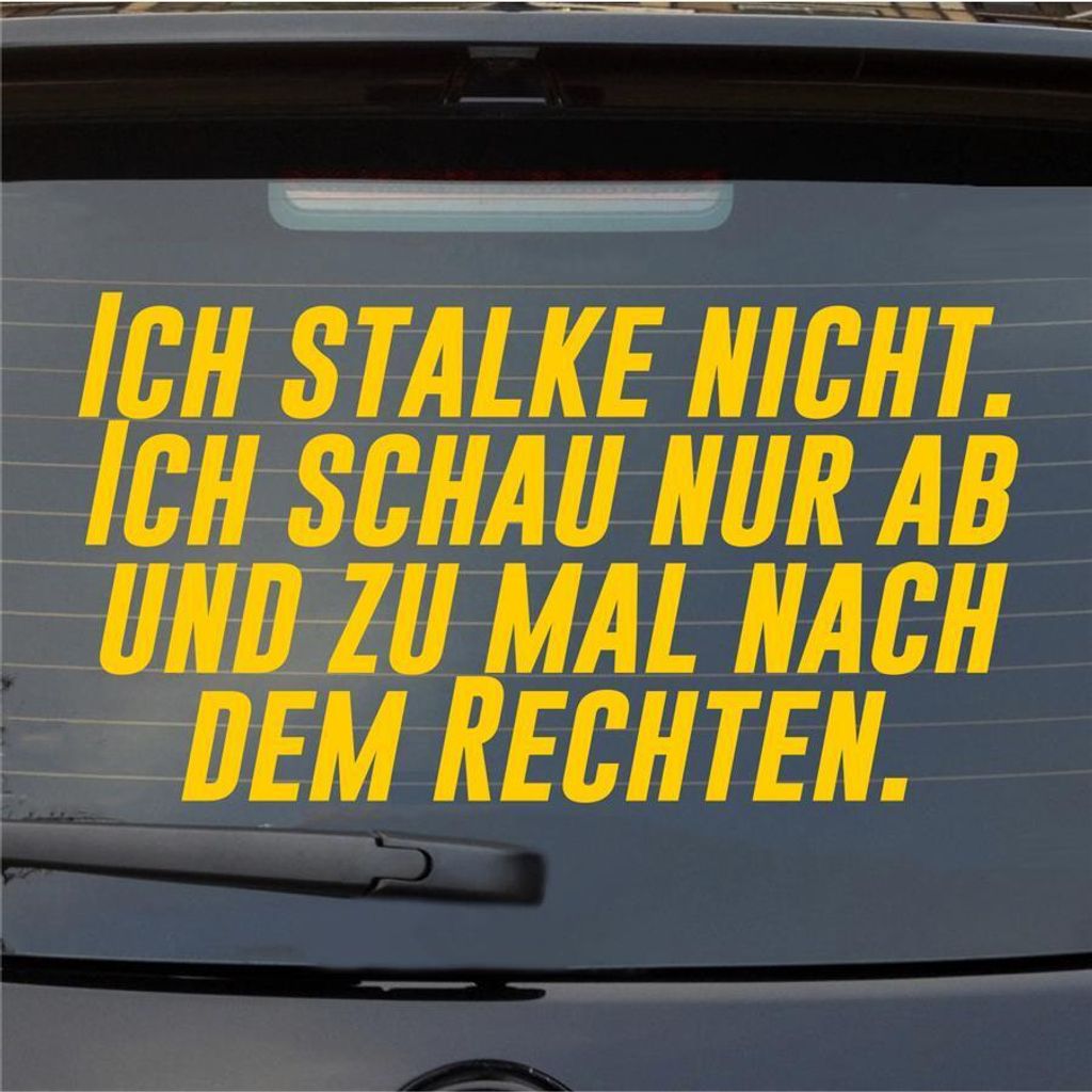Heckscheibenaufkleber Ich stalke nicht. Ich schaue nach dem Produktbild 