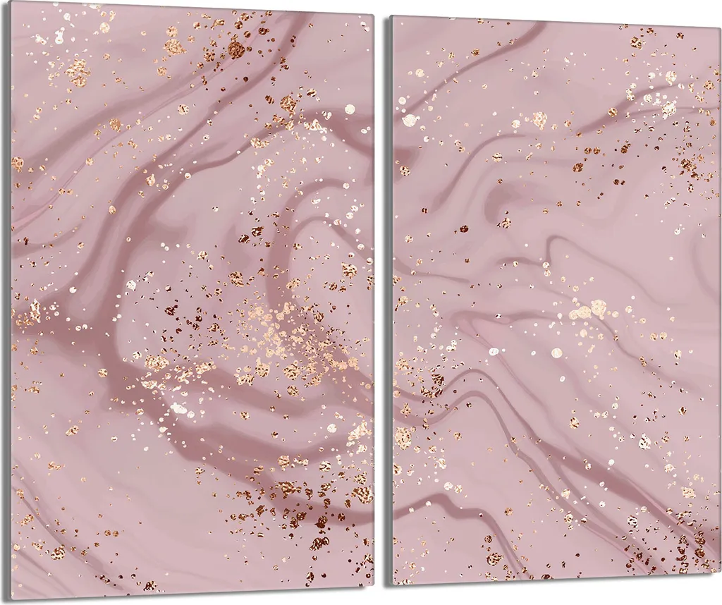 Occasione! Copri Fornelli Rosa Marmo 30x52 Vetro Temperato Set 2