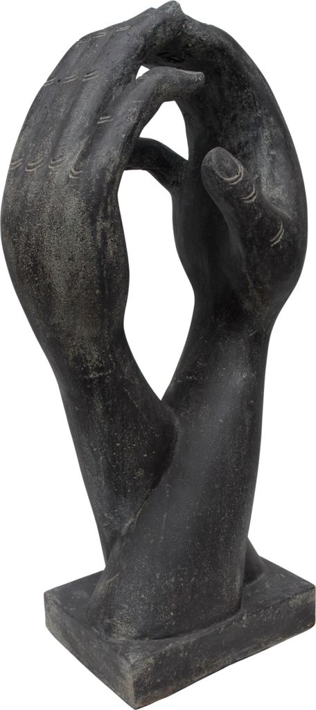 Asiastyle 2 Hände auf Sockel stehend abstrakte Skulptur Kunstfigur 100 cm Steinguss antikfinish