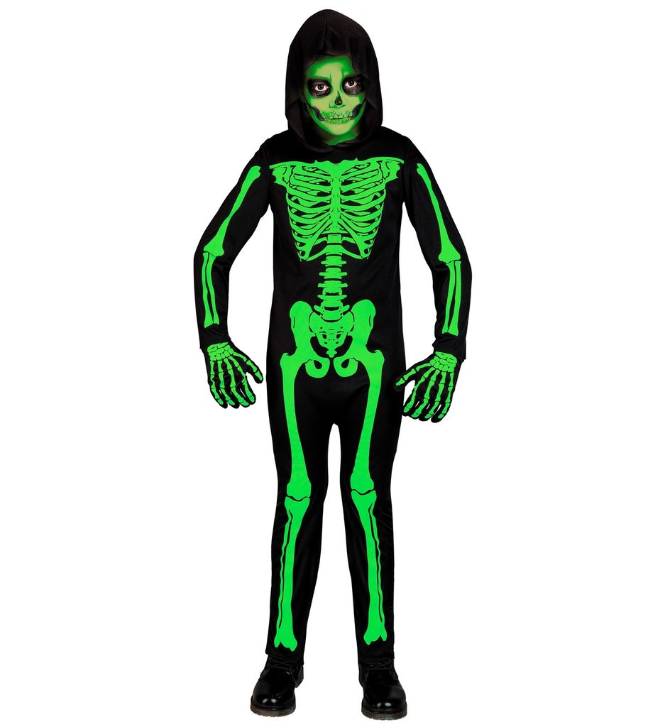 Disfraz de Halloween para niños, esqueleto, color  y verde Imagen del producto 