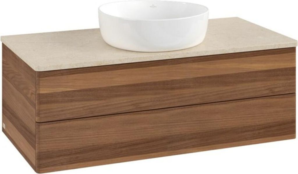 V&B Waschtischunterschrank ohne Frontstruktur -Beleuchtung Antao 100x36x50cm, WBP-farbe botti., w. walnut