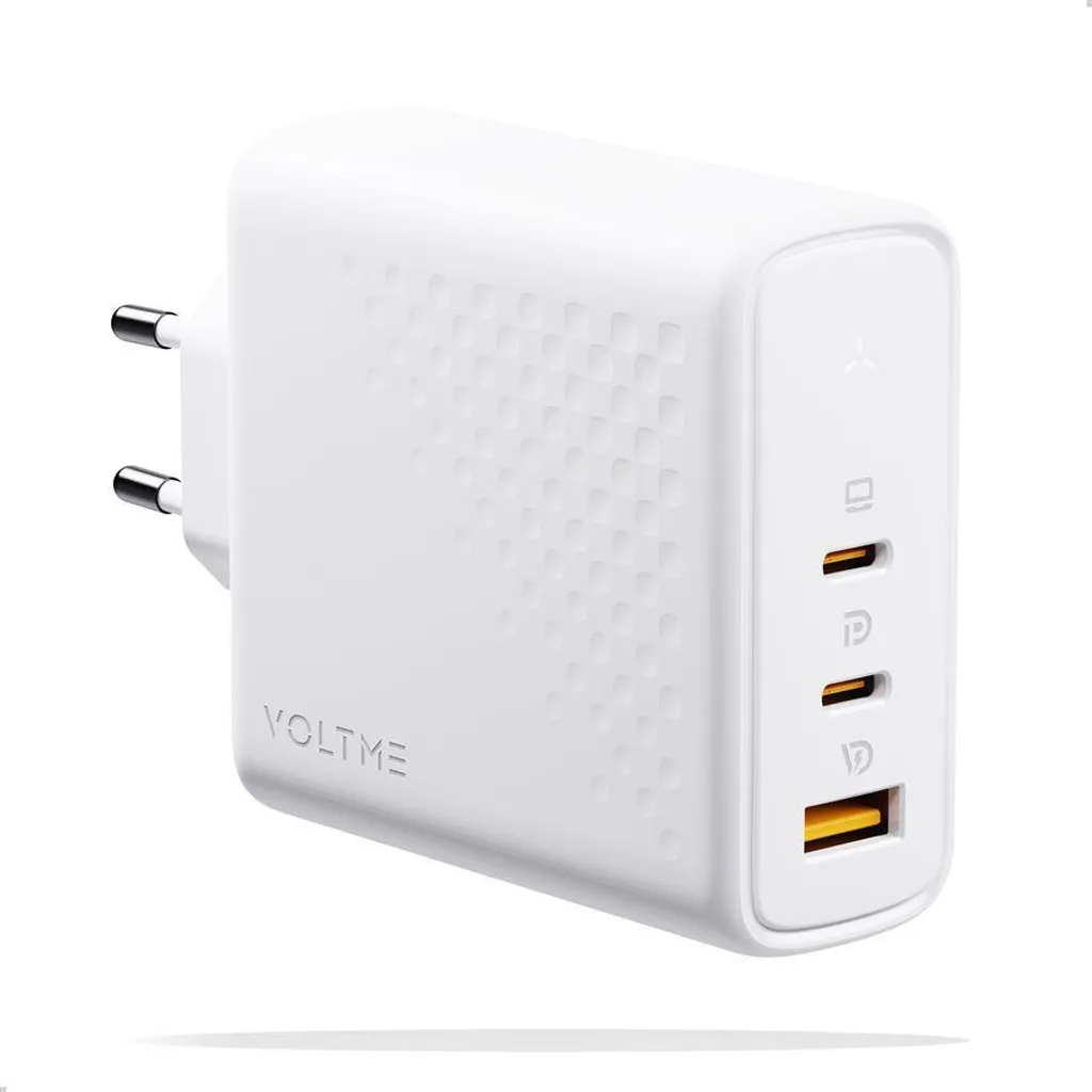 Voltme Revo 140 Chargeur Secteur PD 3.1 140W Blanc avec 2 Ports USB-C