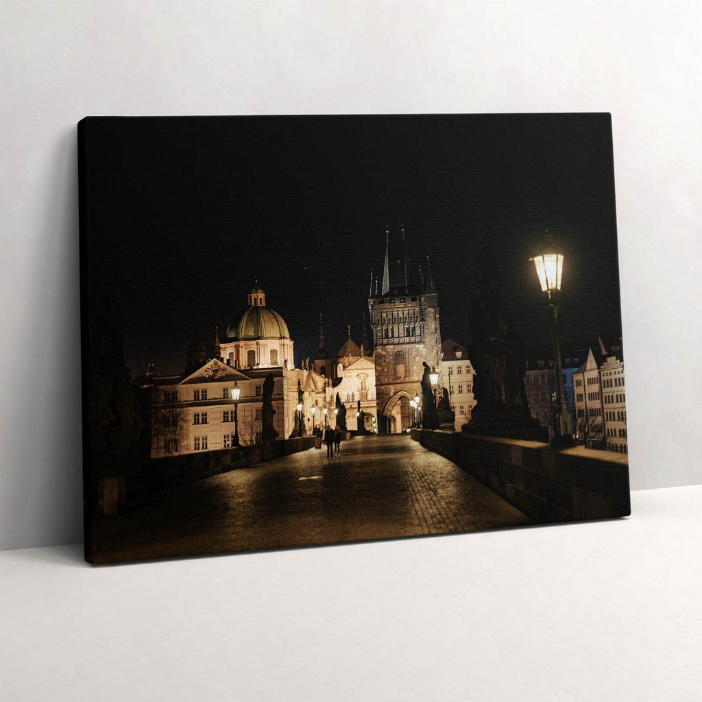 Karlsbrücke in Prag – Leinwandbild Wandbild – 80x60 cm – Leinwandbilder – Wandbilder – Schlafzimmer – Flur