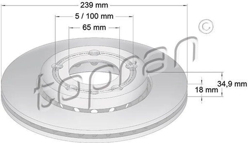 Disque de frein anti-vibration contre l'usure de l'essieu avant Polo