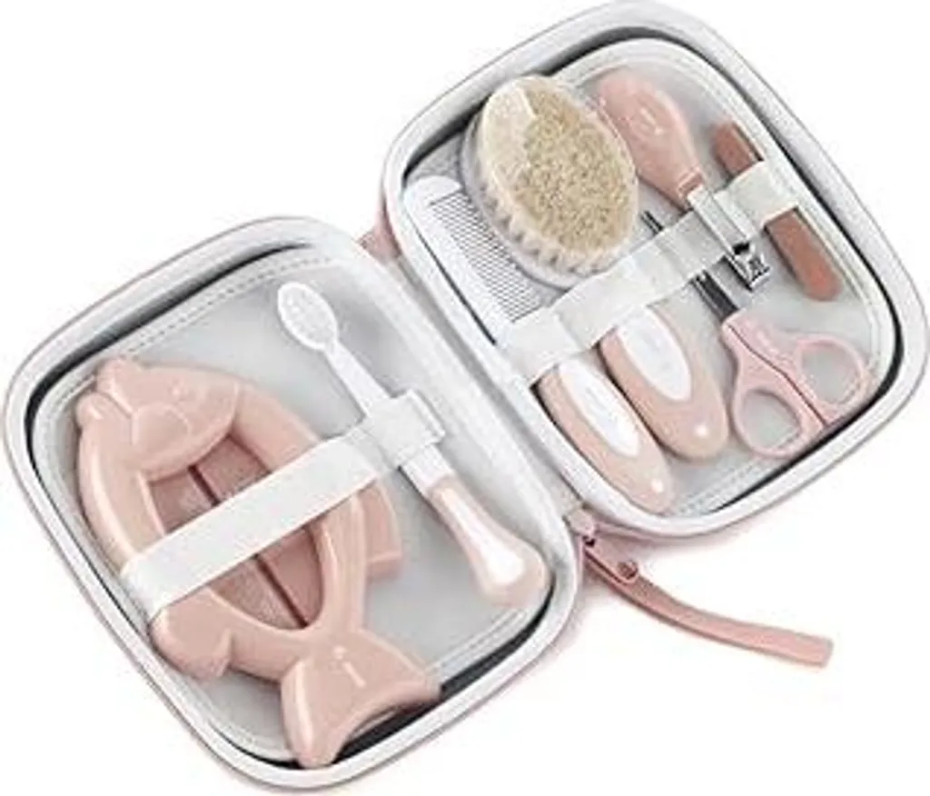 Set Igiene Jané Baby Care | Borsa Toilette con Spazzola Naturale e Tagliaunghie