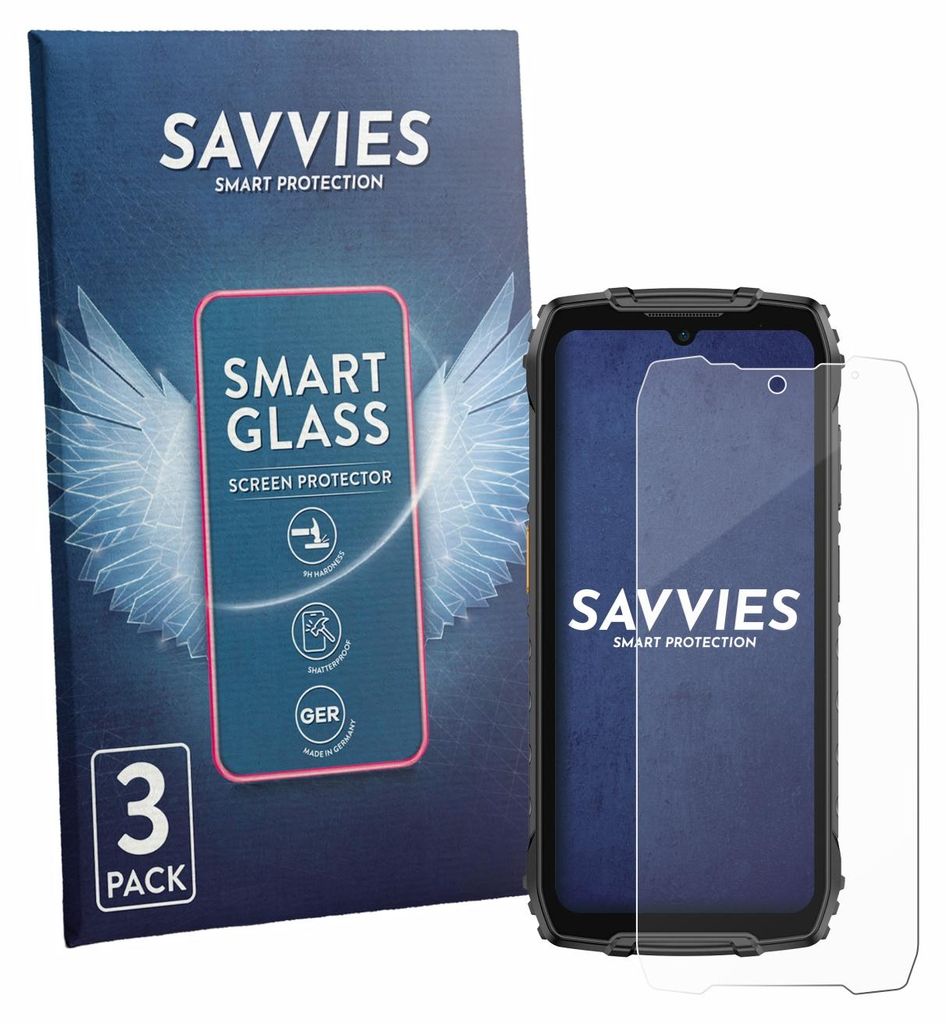 3x Savvies Schutzglas Folie für Ulefone RugKing 4 Pro 9H Panzer Schutzfolie Glas Displayschutz klar transparent