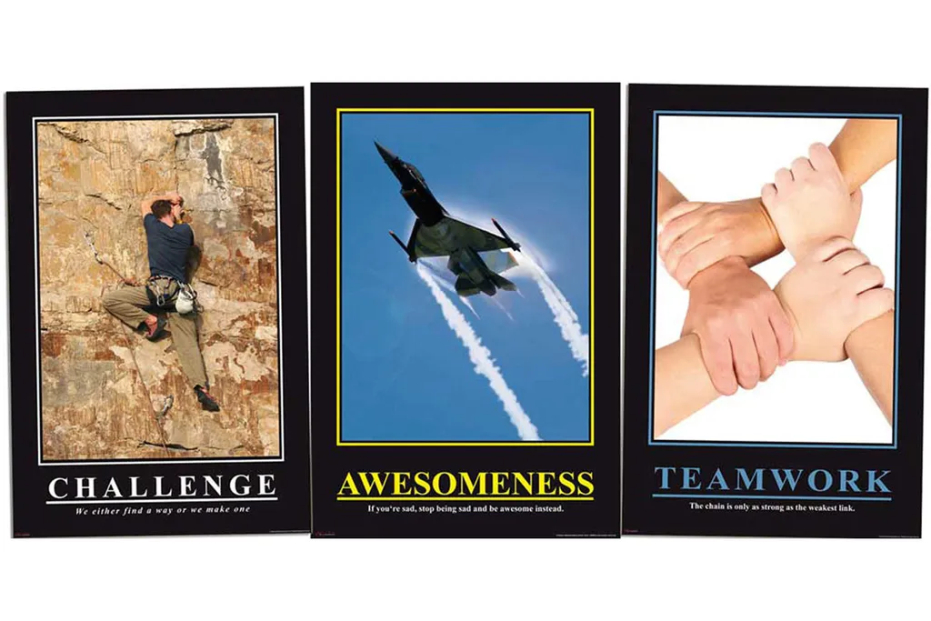 Affiches de motivation sans perçage pour murs de bureau pro