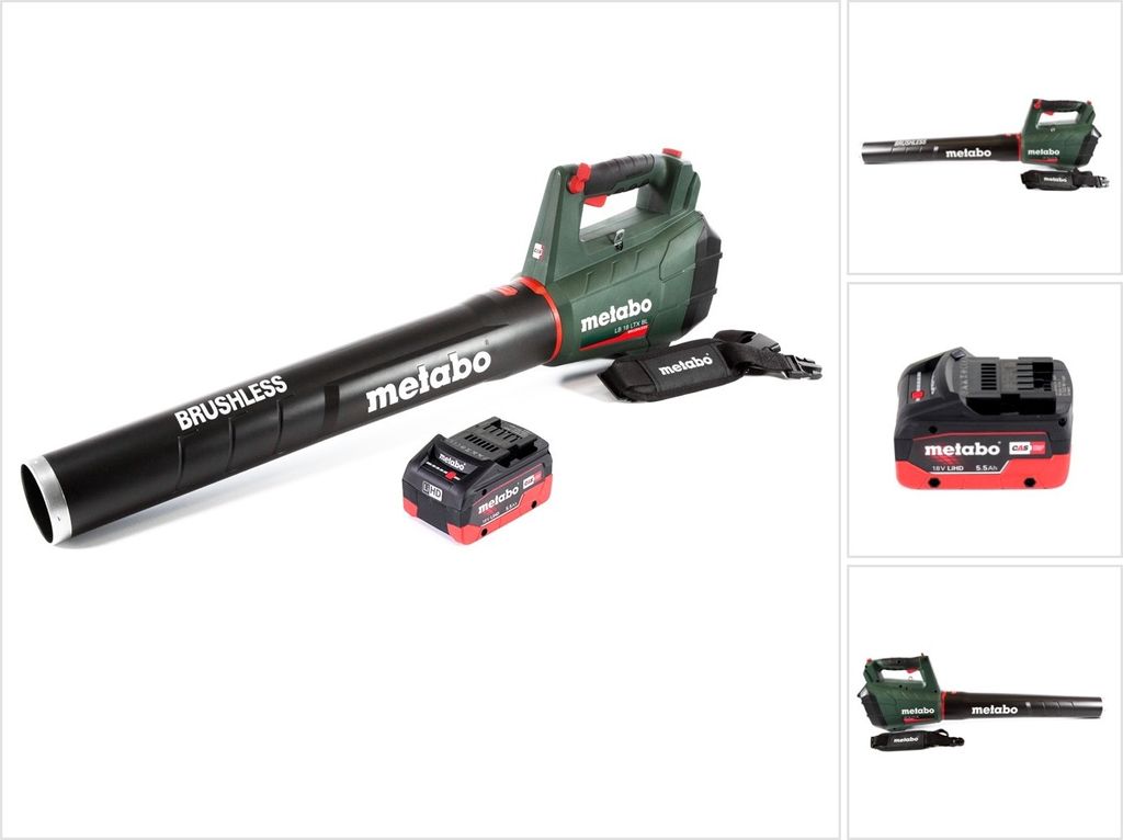 Metabo LB 18 LTX BL Akku Laubbläser 18 V Brushless + 1x Akku 5,5 Ah - ohne Ladegerät