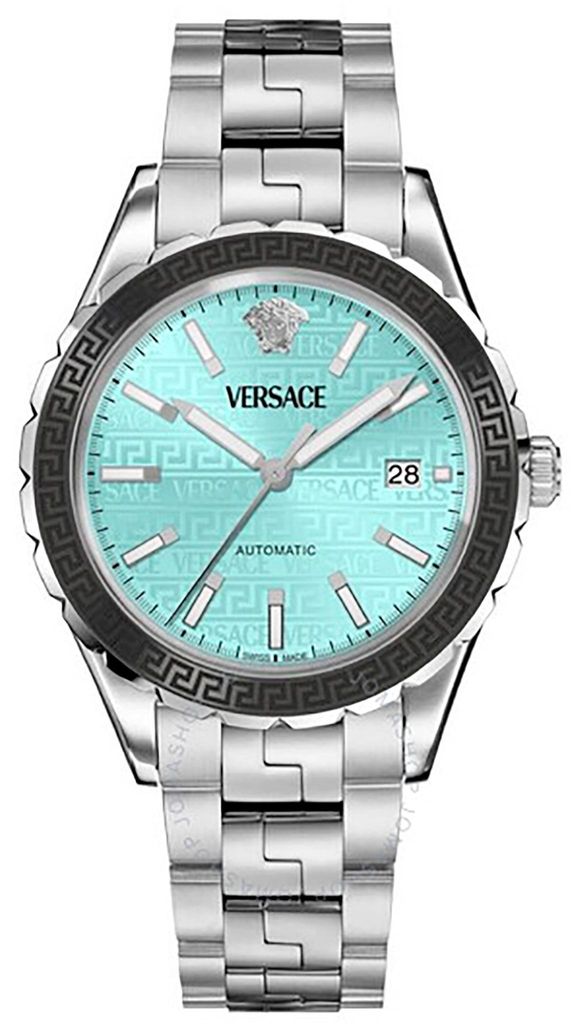 Versace VEAFA0324 V-Code GMT jasnoniebieski srebrny zegarek Zdjęcie produktu 