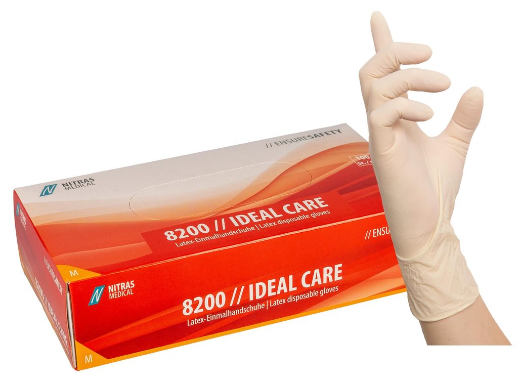 NITRAS unisex Einmalhandschuhe IDEAL CARE weiß Größe M 100 St.