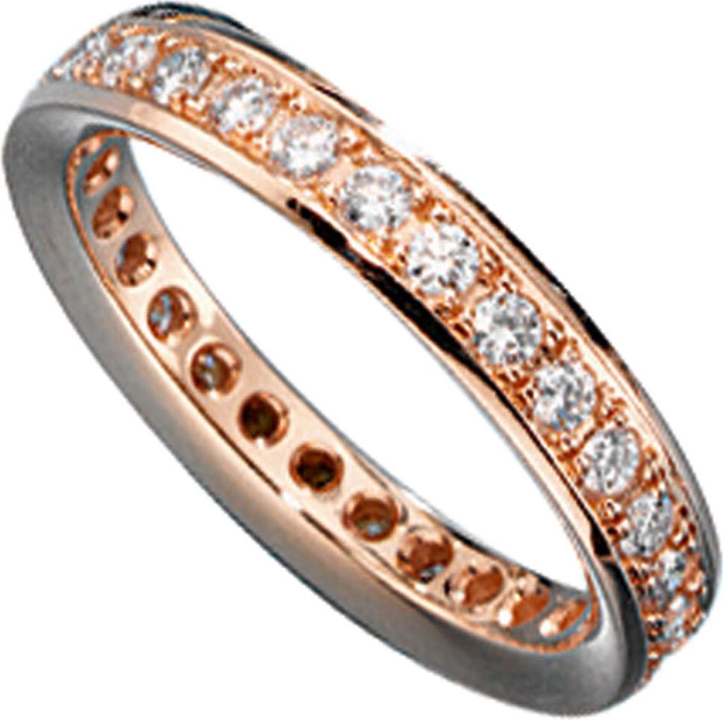 Ring Memoryring mit Diamanten Brillanten 585 Gold Rotgold Fingerschmuck für Damen Innenumfang 56mm Ø17.8mm