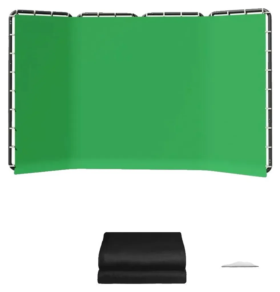 Support pour fond photo et vidéo rétractable avec kit de 4 coloris