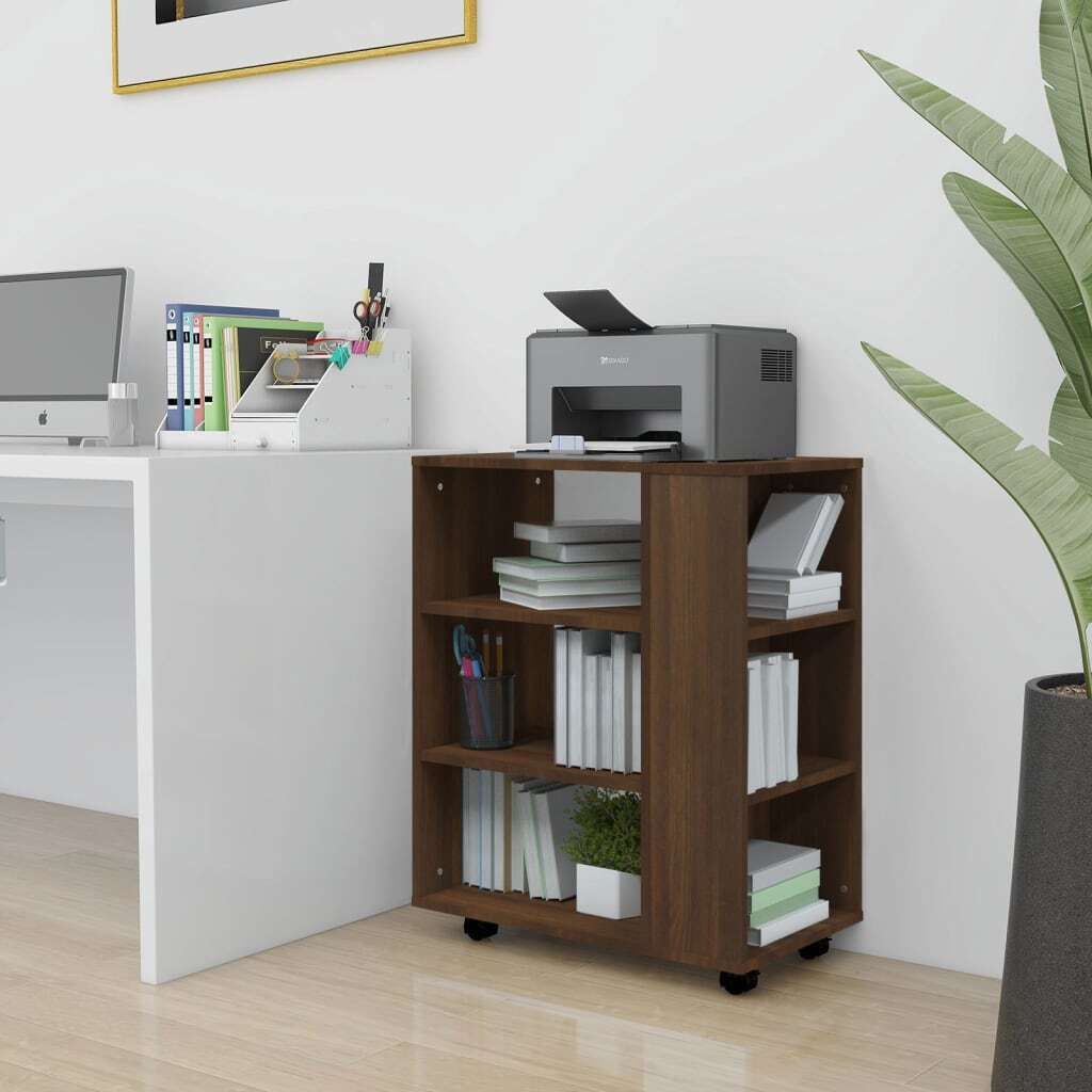 vidaXL Szafka na kółkach brązowy dąb 60x35x75 cm materiał Zdjęcie produktu 8