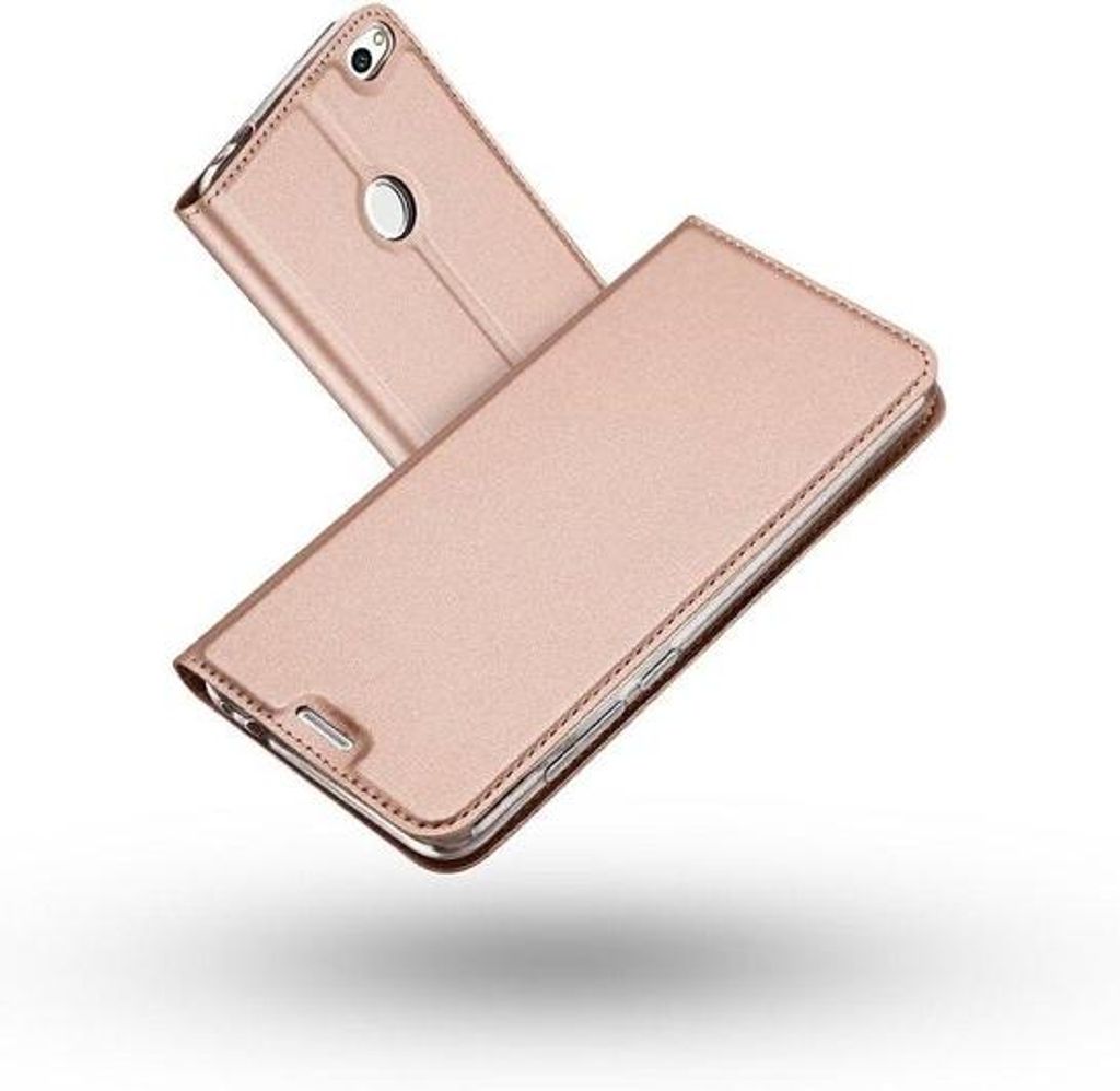 Kunstlederen Flip-cover für Huawei P8 Lite 2017 - Schutzfolie (roségold) mit magnetischer Schließe