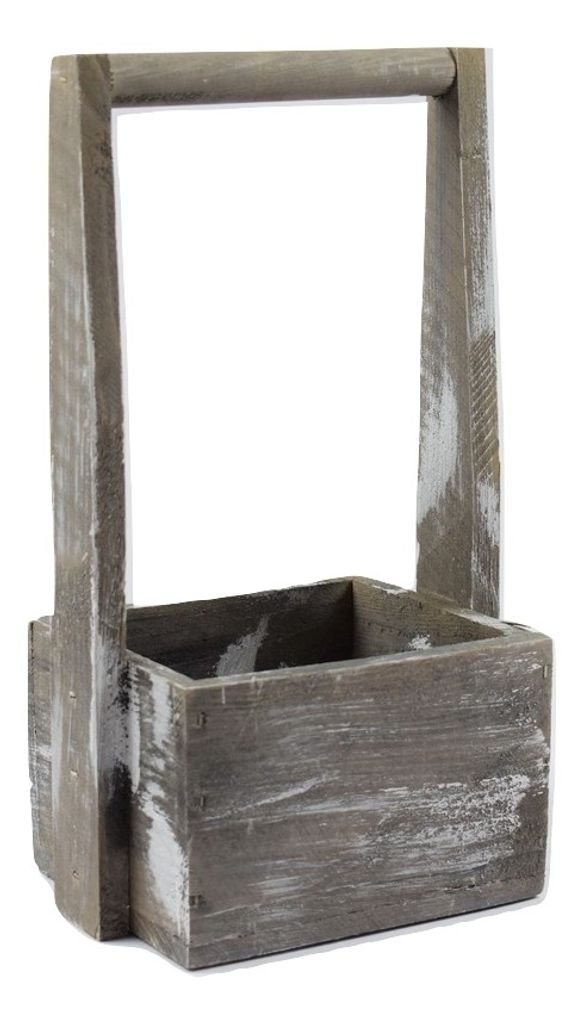 Blumenkasten aus Holz mit Griff 16 cm