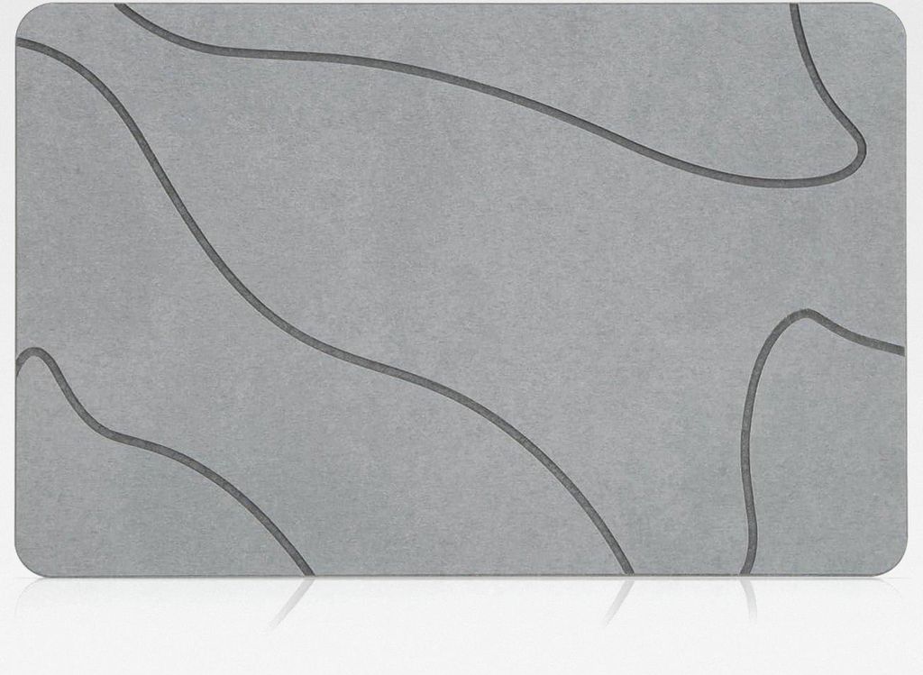 Kieselgur Badematte rutschfest, Duschvorleger Badvorleger Schnell Trocknend 100% Natürlich Stein Bodenmatte, Bad Matte 60x39cm Super Saugfähig Ba...
