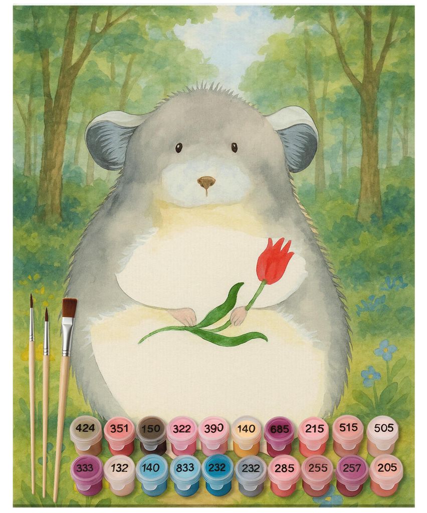 Mr. & Mrs. Panda Malen nach Zahlen Chinchilla Blume Design 40 x 50 cm Mit Rahmen - Weiß - Geschenk, Chaos, DIY, Lustige Sprüche, acryl malset, B...