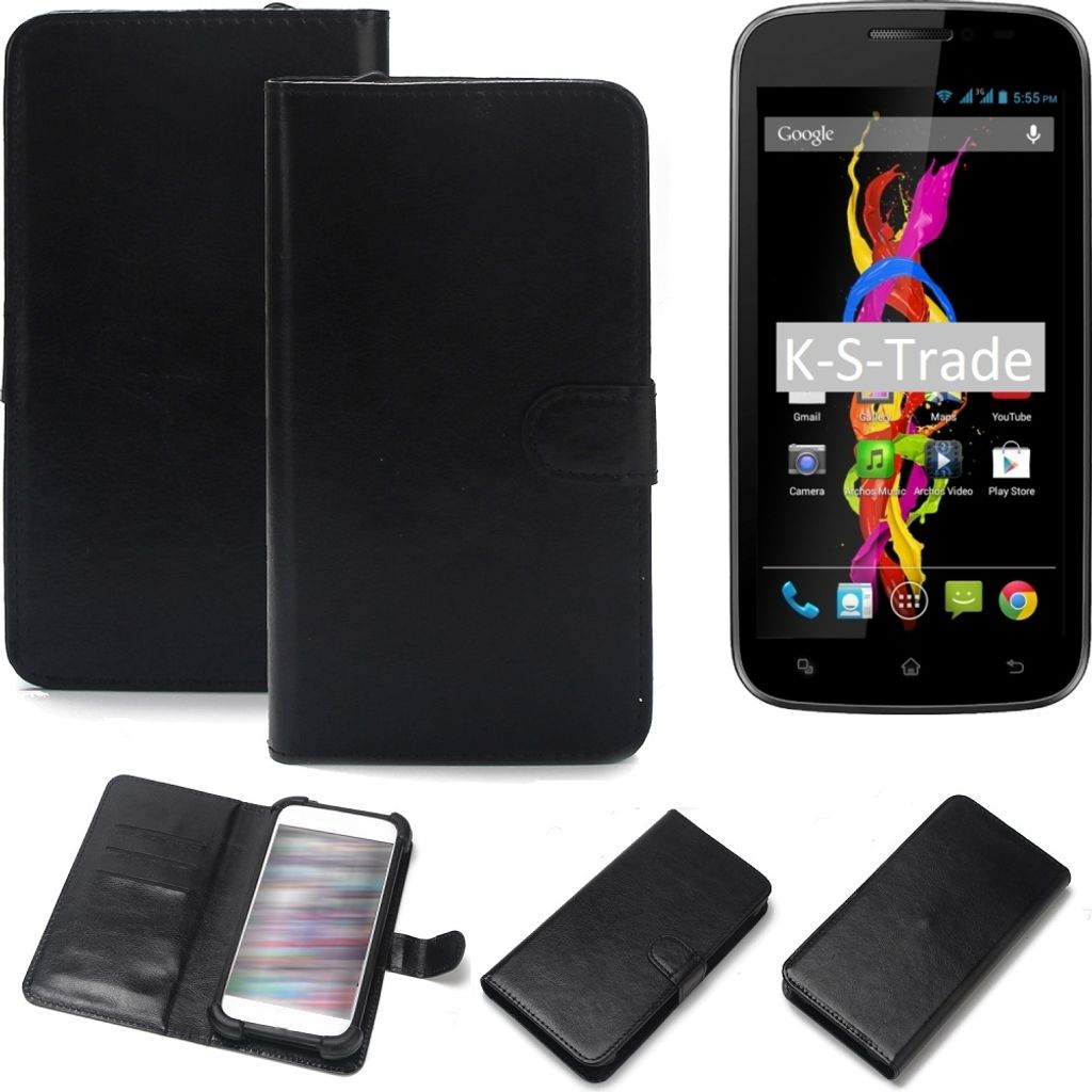 K-S-Trade Handyhülle Schutzhülle kompatibel mit Archos 50 Titanium Handy Schutz Hülle Handyhülle Bumper schwarz 1x