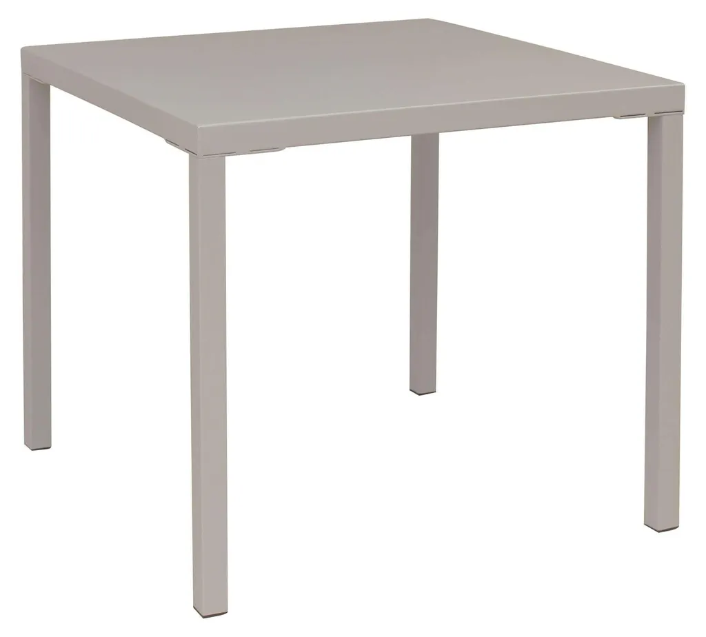 Table carrée empilable 80x80 cm Bolton Tan en acier pour jardin et bar