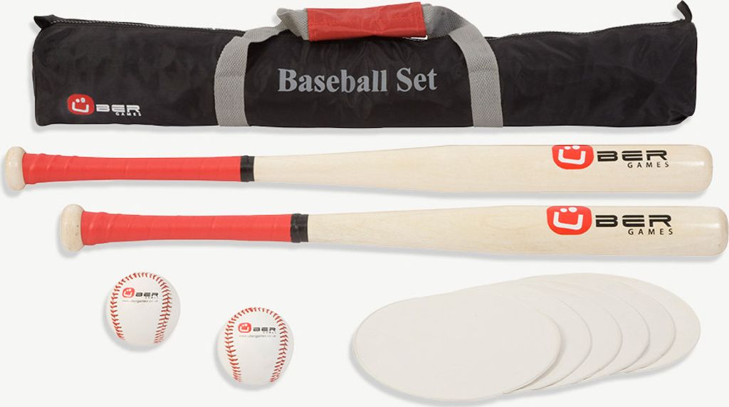Ubergames - Baseball-Set - ECO-Hartholz in Tasche - Komplettset