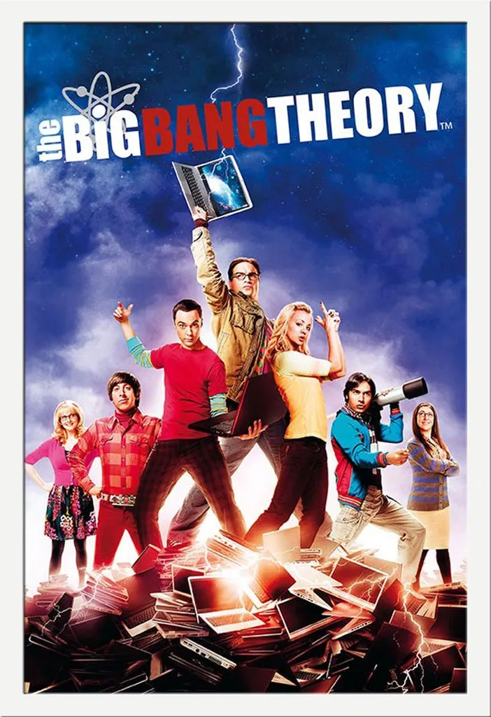 Set Poster Big Bang Theory + Cornice Shinsuke Bianco MDF 61x91,5