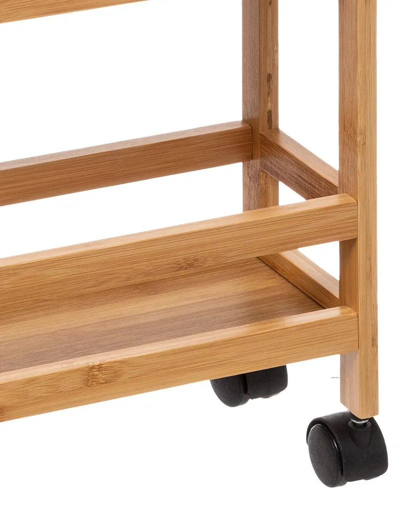 Rangement mobile gain de place - Chariot en bambou 3 niveaux pour studio - 11