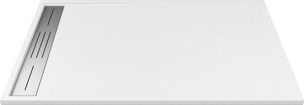 Boden- oder flächenbündige Duschwanne aus Harz - Weiß - 160 x 90 cm - LYROSA