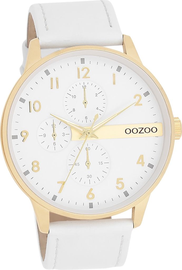 Oozoo Metall Herren Uhr Analog Quarzuhr Armband weiß Timepieces D2UOC11305